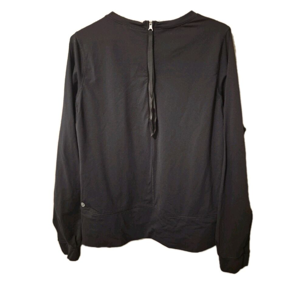 Lululemon Run : Warm Up crew Size 10 Black Rear Zip Athleisure Gorp Core - Picture 2 of 6